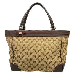 Gucci Tote Bag GG Princy Leather Beige Brown Multi